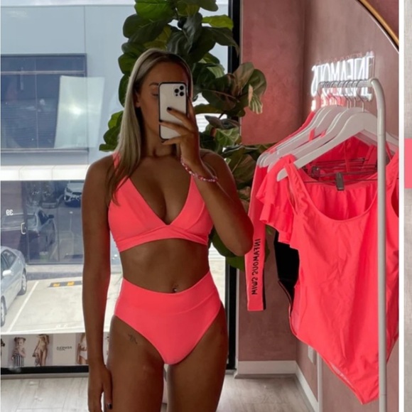 Infamous Other - Infamous Swim Lola fluorescent coral top Small